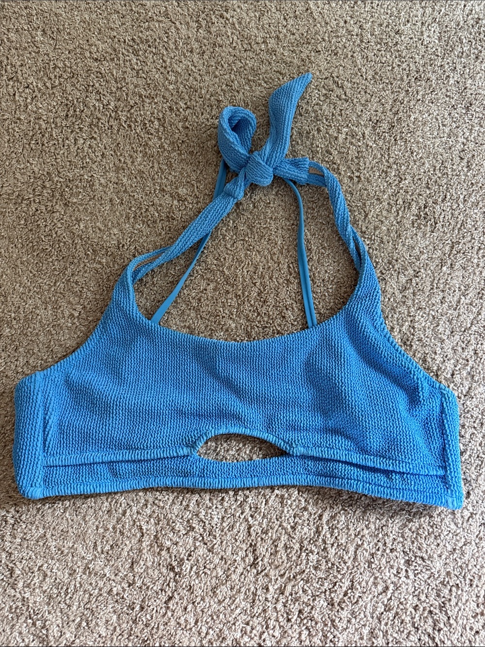 Shade & Shore Blue Textured Bikini Top